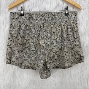 Varley Womens Kallin Running Shorts Sz L Animal Snake Print Gym Athletic Workout